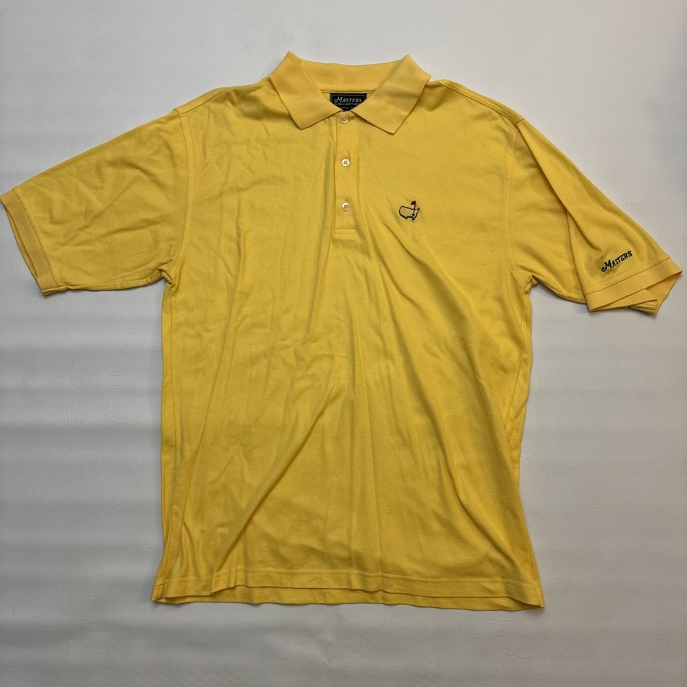 Masters Collection Polo Men Size Large 60's Two-Ply Mercerized Yellow Shirt